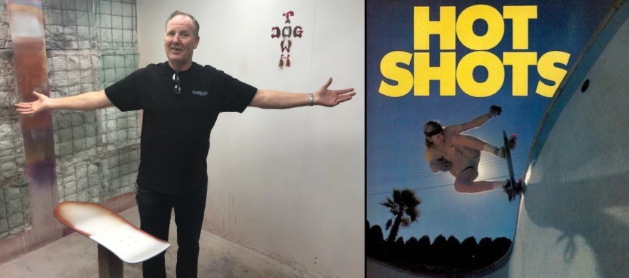 Jim Muir (Fundador de Dogtown Skateboards) y un photoshoot grindando en una piscina de la época de los 70