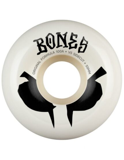 Ruedas Bones 55mm 100A Original Formula V5 Wides Blanco