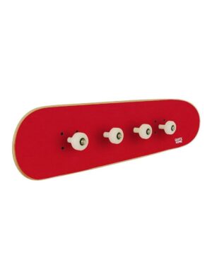 Perchero de pared Skate rojo