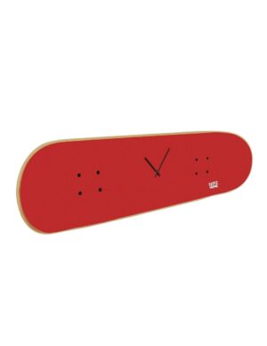 Reloj de pared skateboard rojo