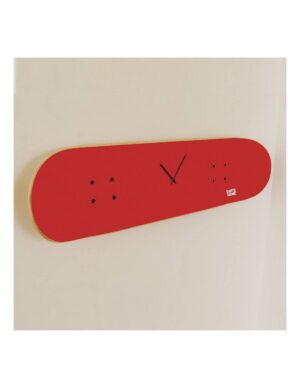 Reloj de pared skateboard rojo