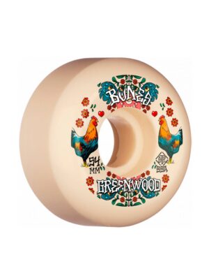 Ruedas skate Bones 54 mm 99A V5 Greenwwod Decoupe