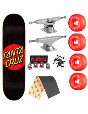 Skate Completo 8.25" Santa Cruz Classic Dot Black Bullet
