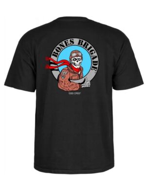 Camiseta Powell Peralta Bones Brigade Ripper Pilot Black Silver