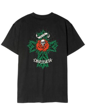 Camiseta Santa Cruz Dressen Roses Cross 2 Negra