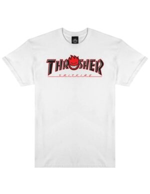Camiseta Thrasher x Spitfire Big Head Outline Blanco