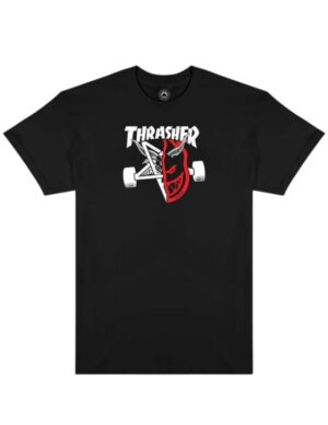 Camiseta Thrasher x Spitfire Thras & Burn Negra