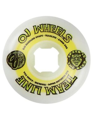OJ WHEELS TEAM LINE ORIGINAL WHITE YELLOWGREEN HARDLINE 54MM 99A (2)