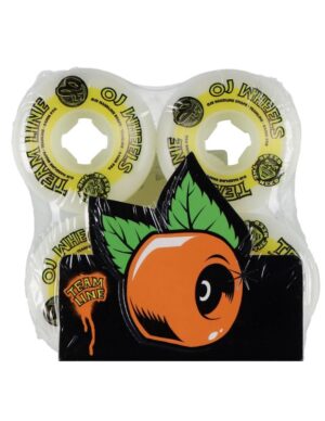 OJ WHEELS TEAM LINE ORIGINAL WHITE YELLOWGREEN HARDLINE 54MM 99A (4)