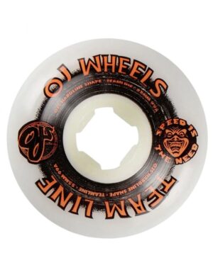 OJ Wheels 55mm 99A Team Line Original White Orange Hardline