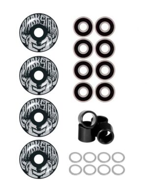 Pack Ruedas Darkstar 52mm 99A Wordmark Black + Rodamientos Abec 7 + Espaciadores + Anillas