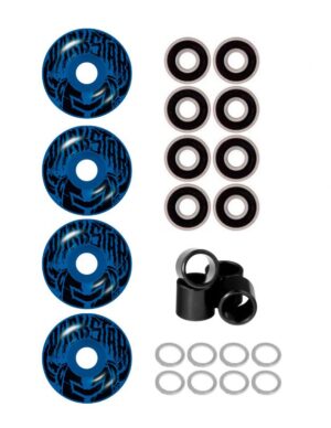 Pack Ruedas Darkstar 52mm 99A Wordmark Blue + Rodamientos Abec 7 + Espaciadores + Anillas
