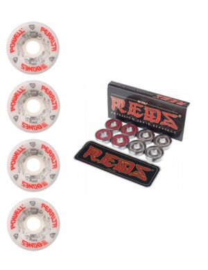 Pack Ruedas Powell Peralta G-Bones Blancas + Rodamientos Reds Bones