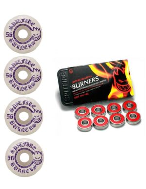 Ruedas Spitfire 56mm 99A Burner + Rolamentos Spitfire Burner Pack
