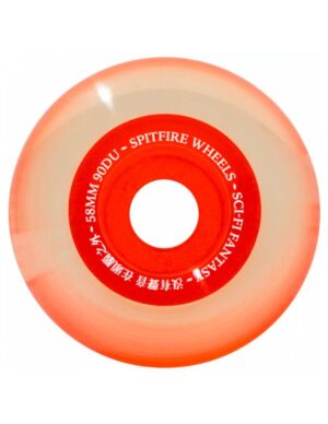 Ruedas Spitfire 58mm 90A x Sci-Fi Sapphires Radials Clear Red