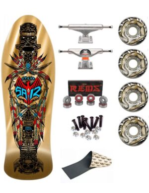 Skate Completo Old School Powell Peralta Steve Saiz Totem Gold Foil 10