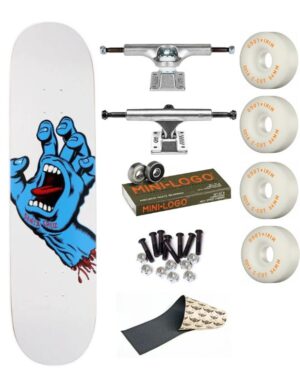 Skate Completo Santa Cruz Screaming Hand White 8.25