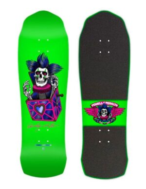 Tabla Powell Peralta Chris Hiett Skull Neon Green 9.5 Con lija corte recto