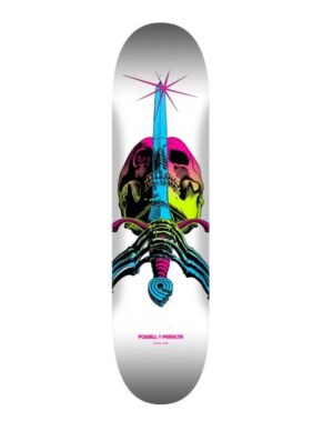 Tabla Skate Powell Peralta Skull & Sword Lime White Fade 8.25