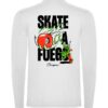 camiseta manga larga blanca Detras skate a fuego