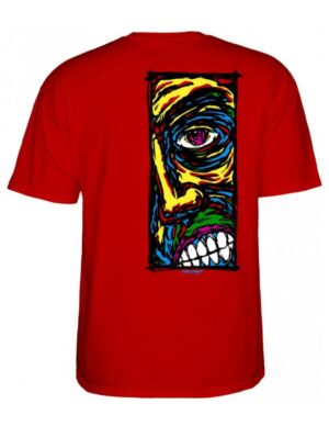 camiseta skate powell perata Lance Conklin Face roja