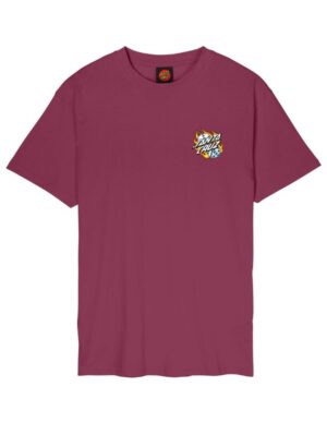 comprar Camiseta Santa Cruz Flaming Dice Dot Chest Burgundy