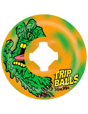 ruedas Santa Cruz Slime Balls 56mm 99A Face Melter Trip Balls Green Orange Swirl