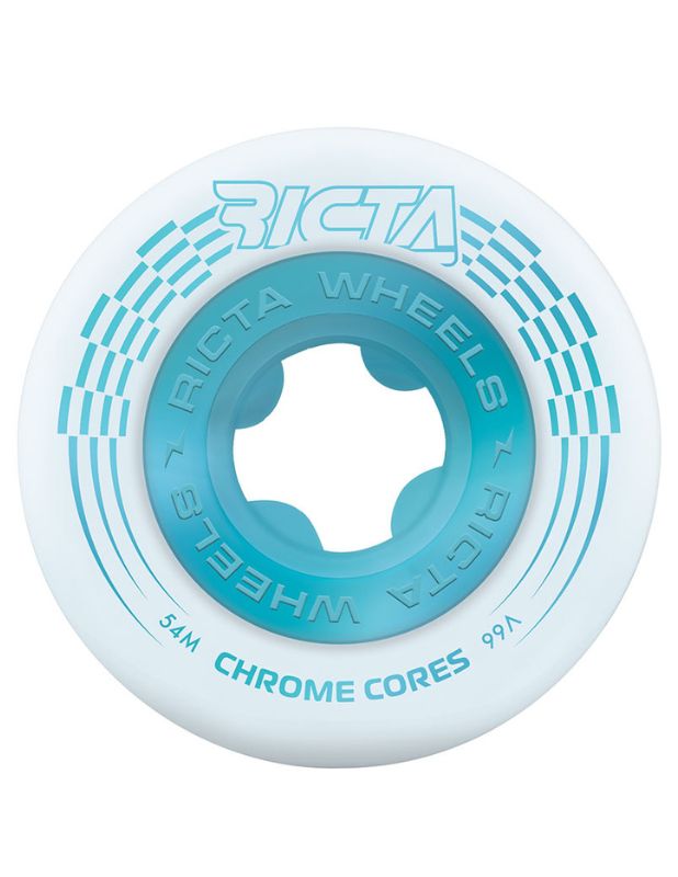 Ruedas Ricta 54mm 99A Chorme Core White Teal Monark Supply 49,90 € ruedas ricta 54MM 99A CHROME CORE WHITE TEAL