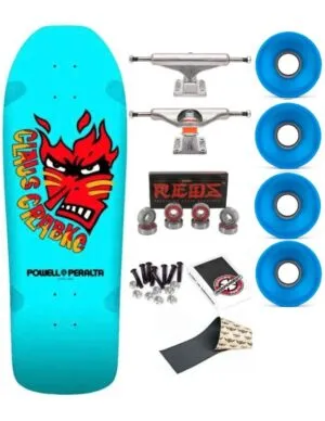 Skate Completo Old School Powell Peralta Claus Grabke Aqua Red 10